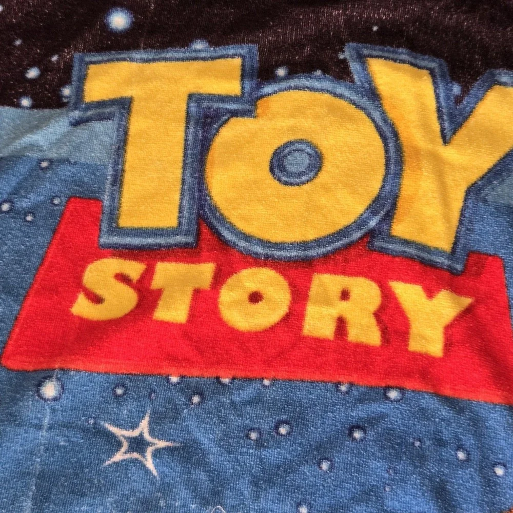 VINTAGE Disney Pixar TOY STORY Beach Towel 30x60 Woody Buzz‎ Lightyear 90s